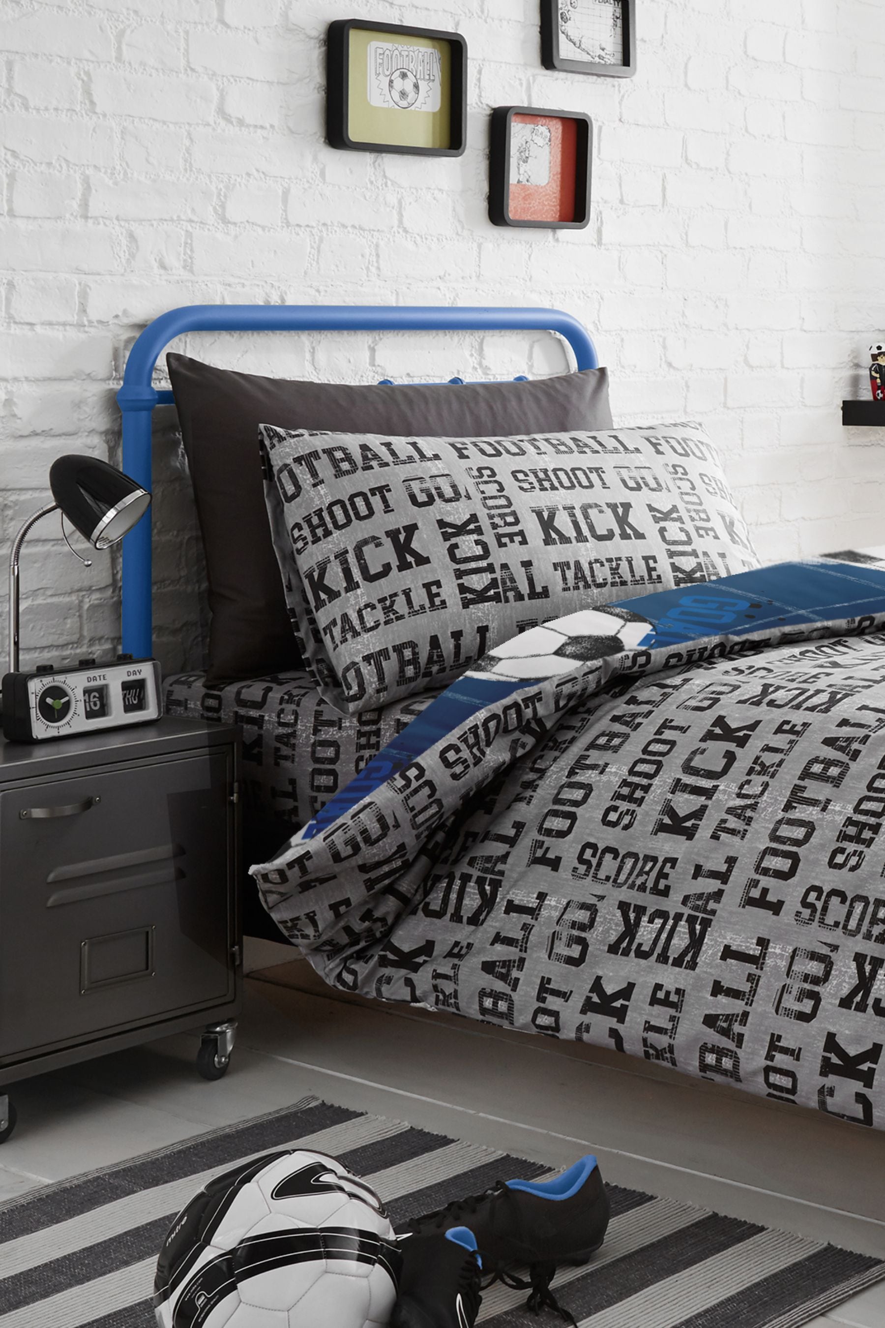 Buy Bedlam Blue Kids Football Duvet Cover And Pillowcase Set from the Next UK online shop