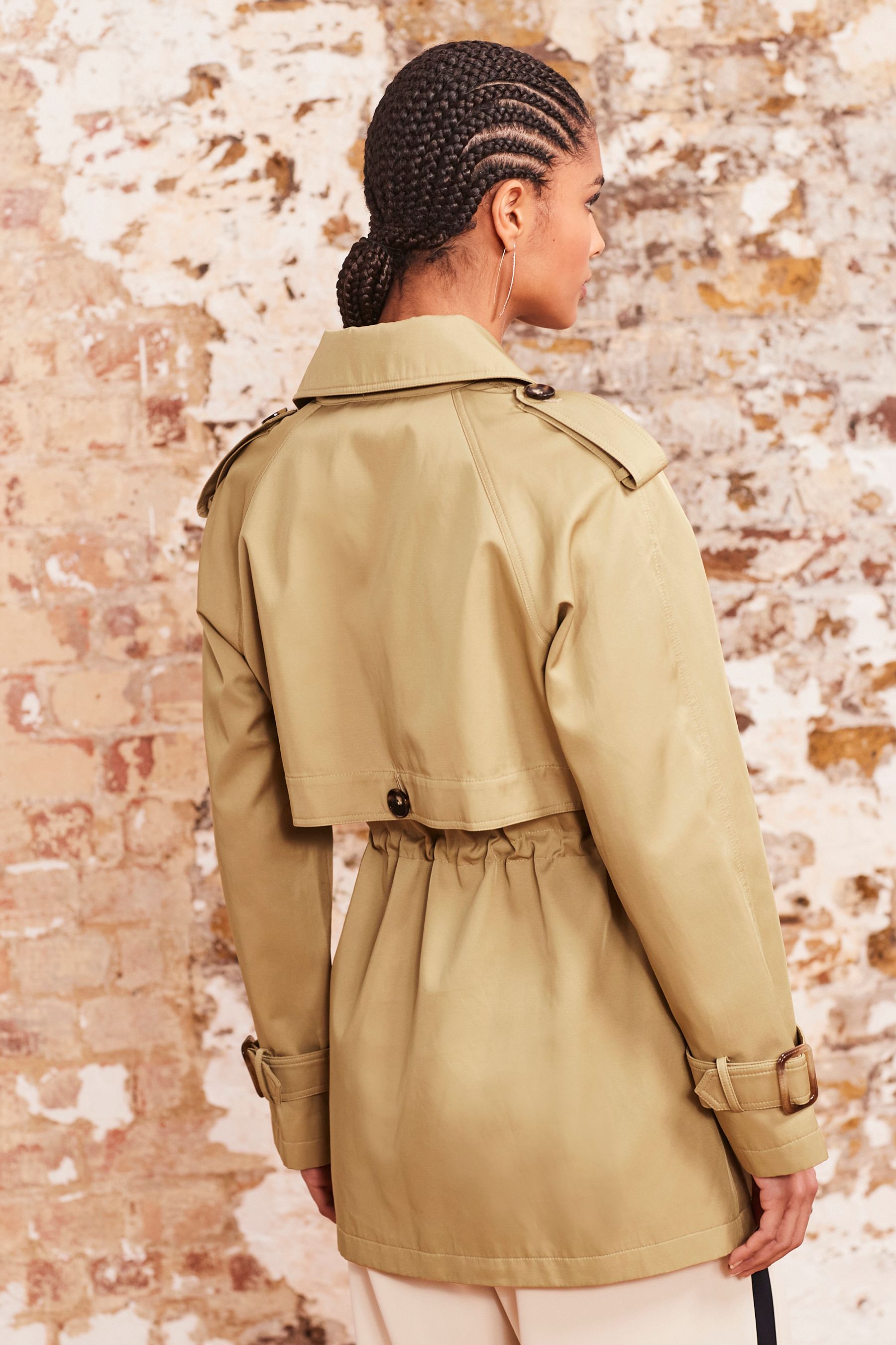 Buy Beige Short Trench Coat from Next Luxembourg