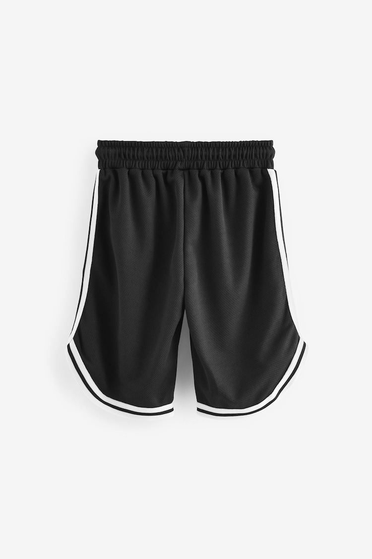 Black Mesh Basketball Style Shorts (3-17yrs) - Image 2 of 3