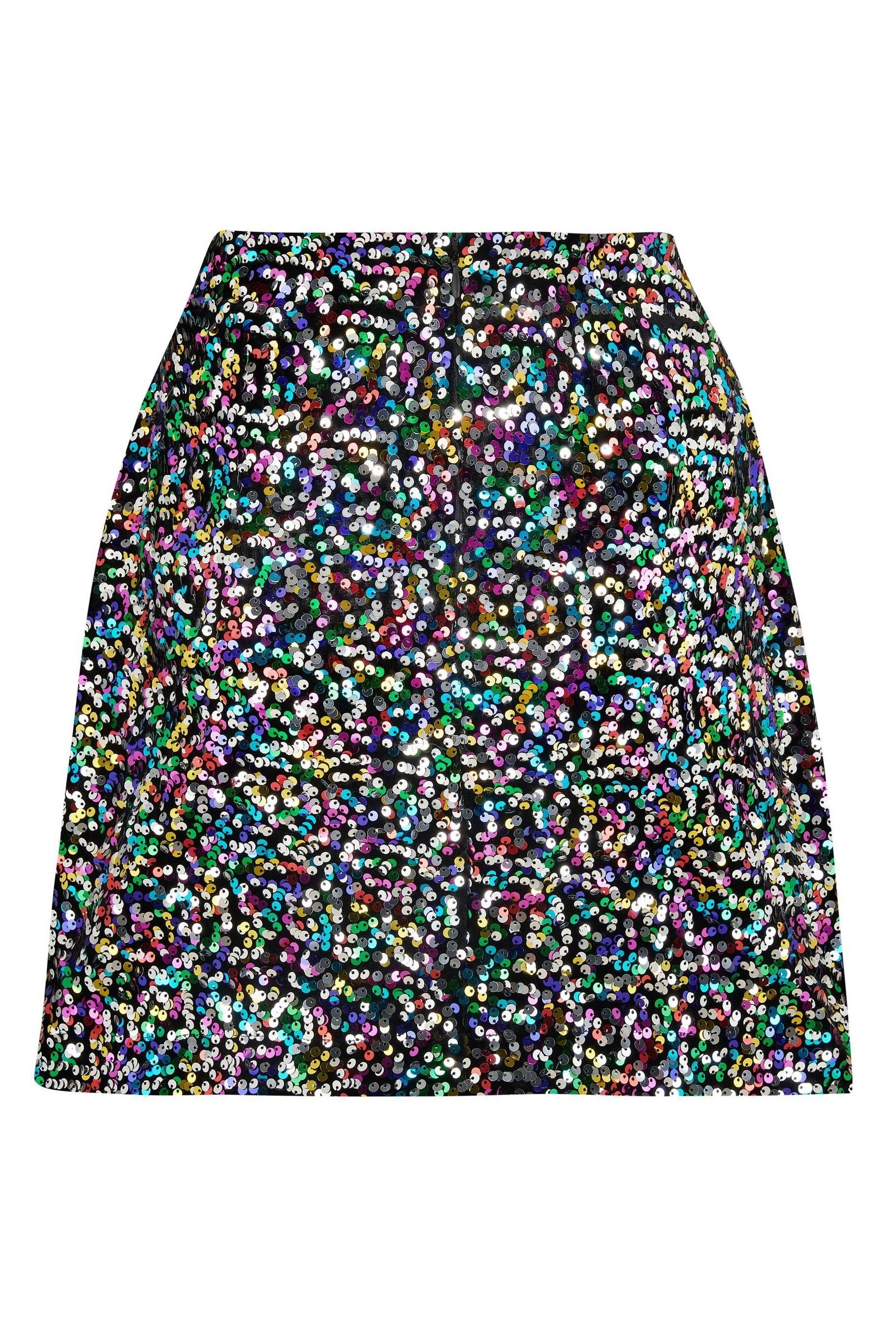 Buy Pour Moi Black Selena Velvet Sequin Mini Skirt from the Next