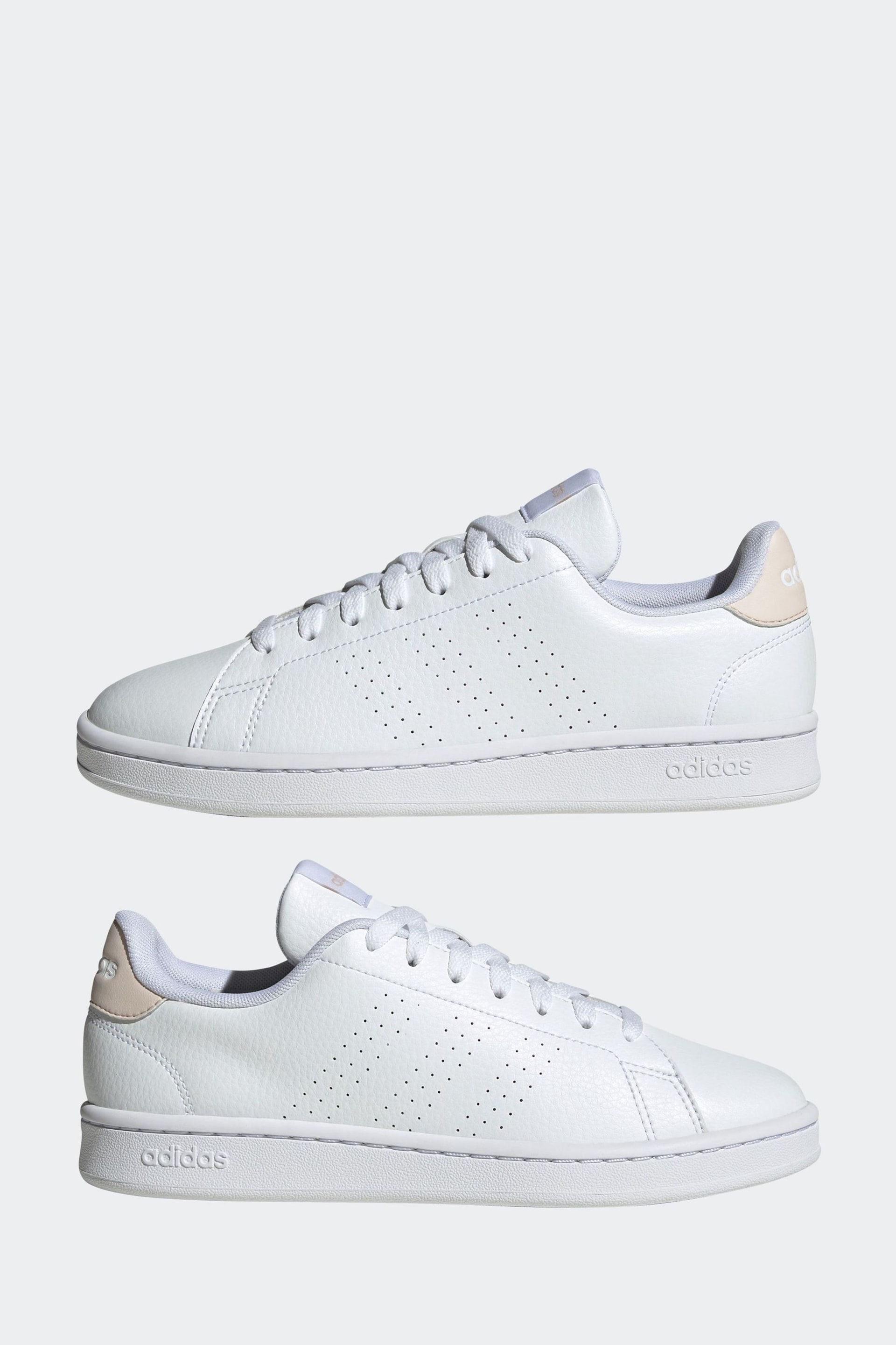 adidas White Sportswear Advantage Trainers - Image 6 of 11