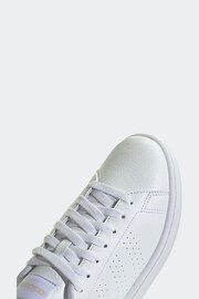 adidas White Sportswear Advantage Trainers - Image 9 of 11