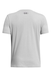 Under Armour Grey/Blue Logo Wordmark T-Shirt - Image 2 of 2