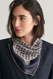 GANT Blue Patterned Silk Scarf - Image 1 of 4