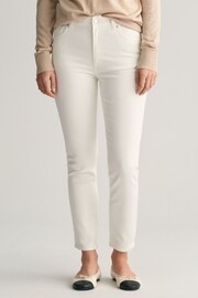 GANT White Slim Fit Ankle Grazer Jeans - Image 1 of 9