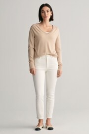 GANT White Slim Fit Ankle Grazer Jeans - Image 3 of 9
