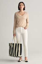 GANT White Slim Fit Ankle Grazer Jeans - Image 4 of 9