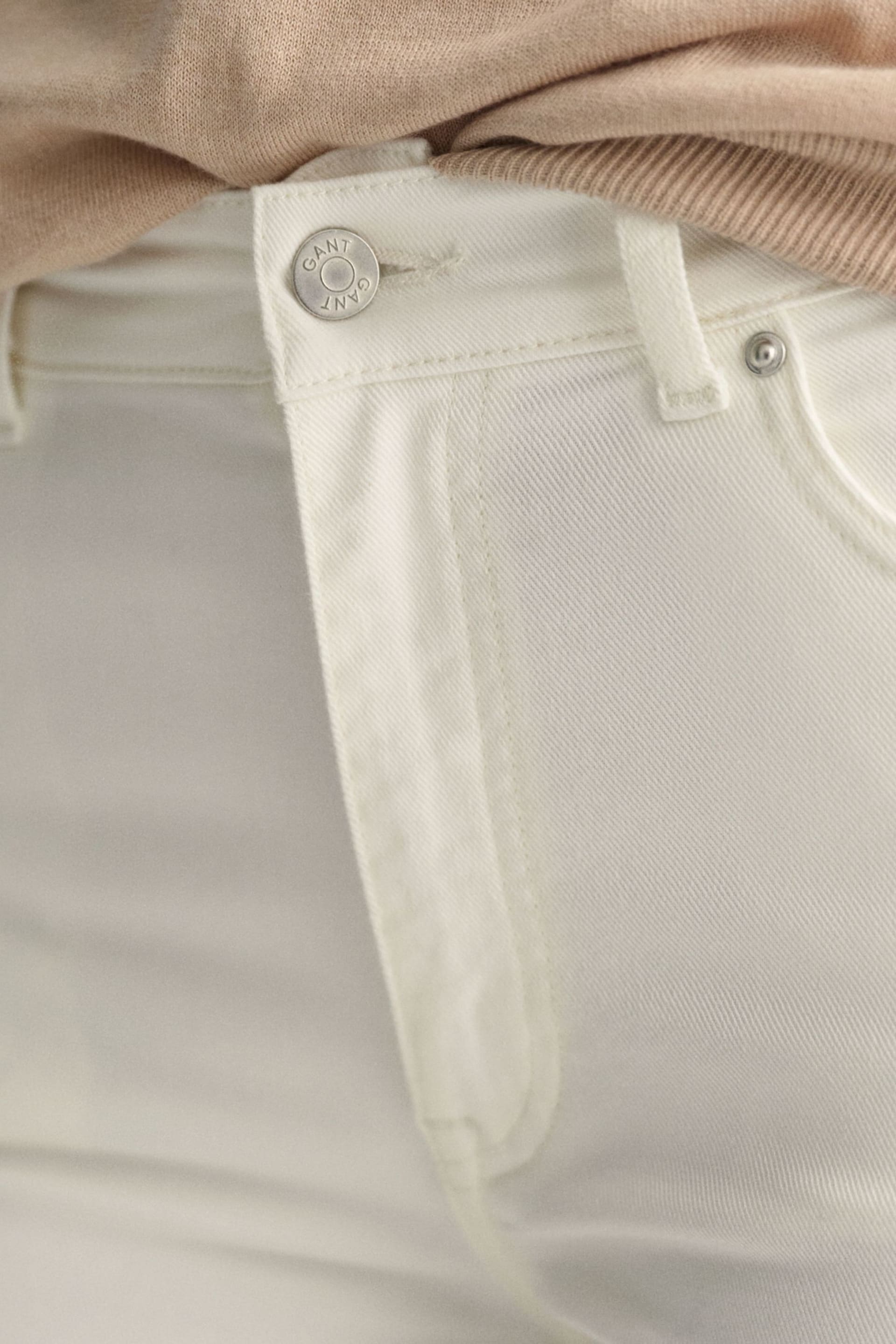 GANT White Slim Fit Ankle Grazer Jeans - Image 6 of 9