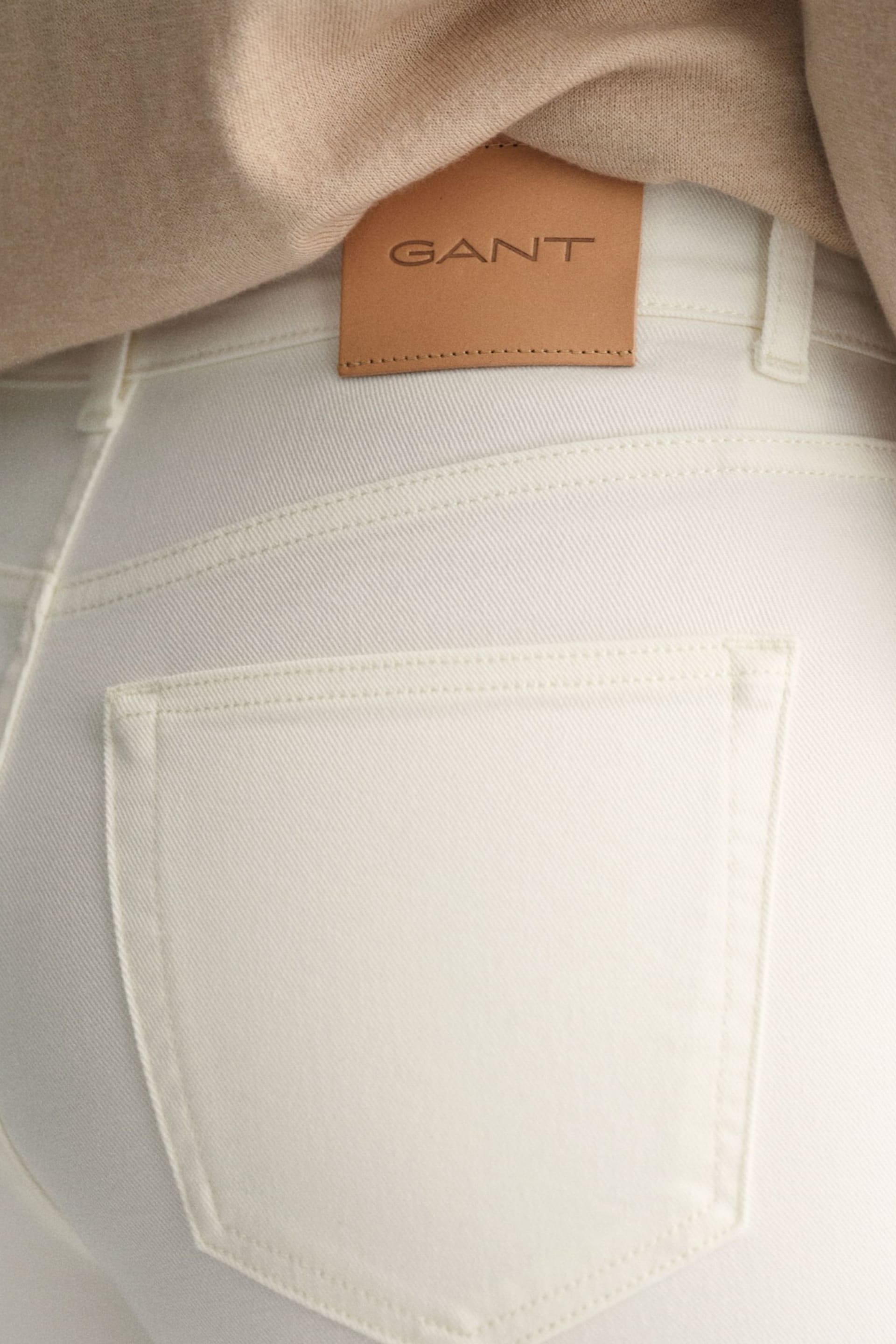 GANT White Slim Fit Ankle Grazer Jeans - Image 8 of 9