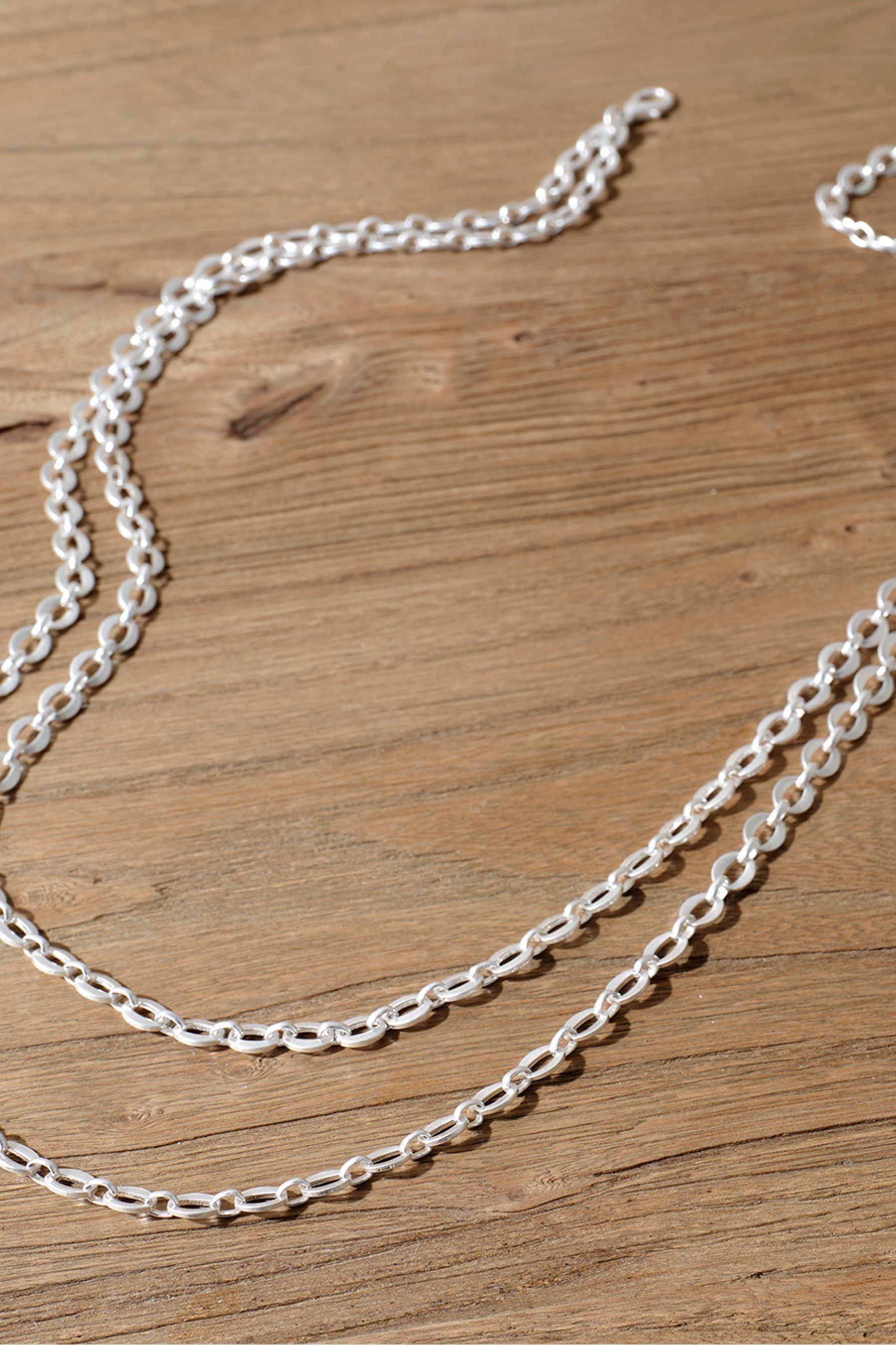 Silver layered chain belt online