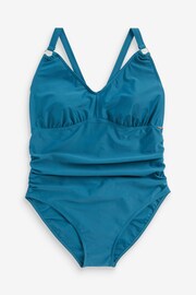 Speedo Womens Blue Shaping V-Neck 1 Piece Swimsuit - Image 8 of 8