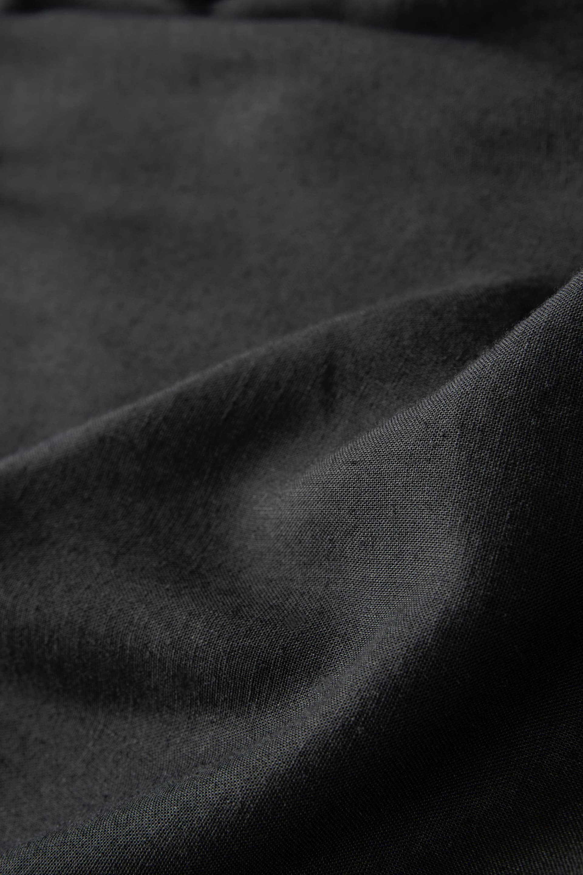 Black Column Midi Skirt with Linen - Image 7 of 7