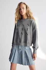 Charcoal Grey Manhattan New York Slogan Washed City Graphic Sweatshirt Jumper - Image 2 of 7