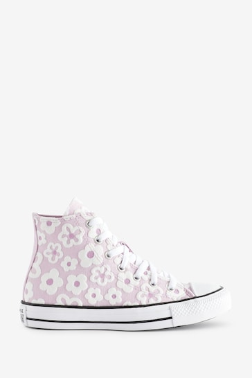 Converse Purple Youth Floral Textured Chuck Taylor All Star Trainers