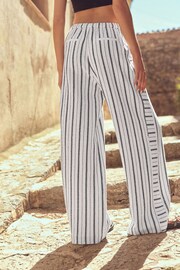 Black/White 100% Cotton Textured Stripe Trousers - Image 4 of 7