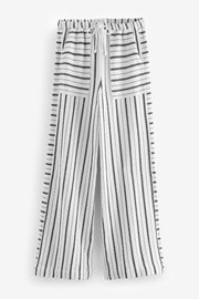 Black/White 100% Cotton Textured Stripe Trousers - Image 6 of 7