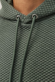 Sage Green Hooded Premium Textured Overhead Hoodie - Image 5 of 9