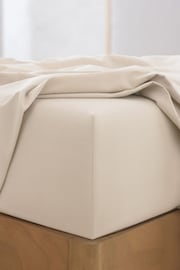 Natural 144 Thread Count 100% Cotton Deep Fitted Sheet - Image 1 of 2