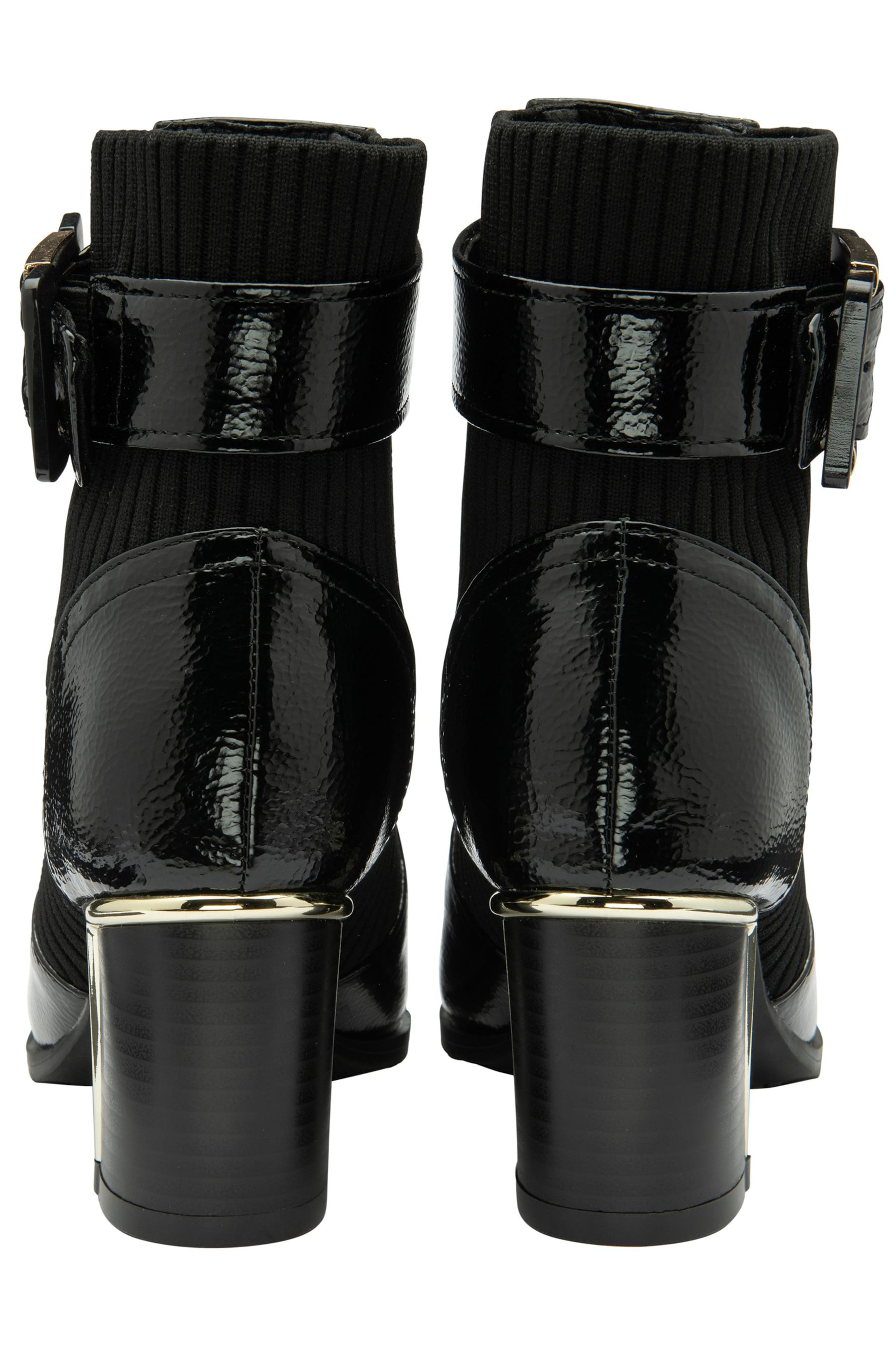Lotus Jet Black Heeled Ankle Boots - Image 3 of 4
