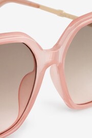 Light Pink Large Hexagon Metal Arm Sunglasses - Image 5 of 5