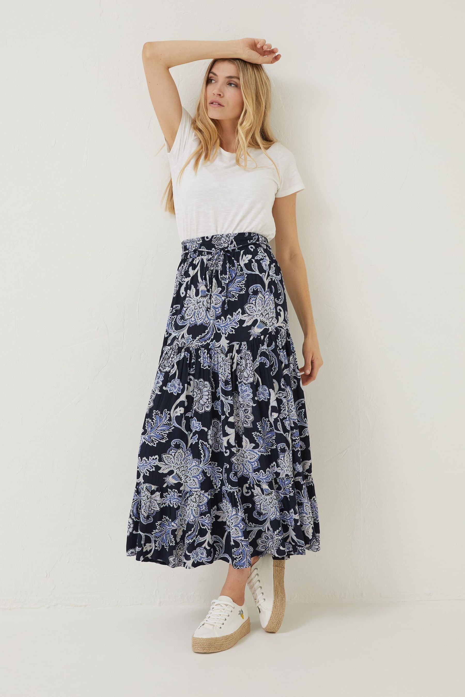 Buy FatFace Blue Jayla Palace Floral Skirt from Next Luxembourg
