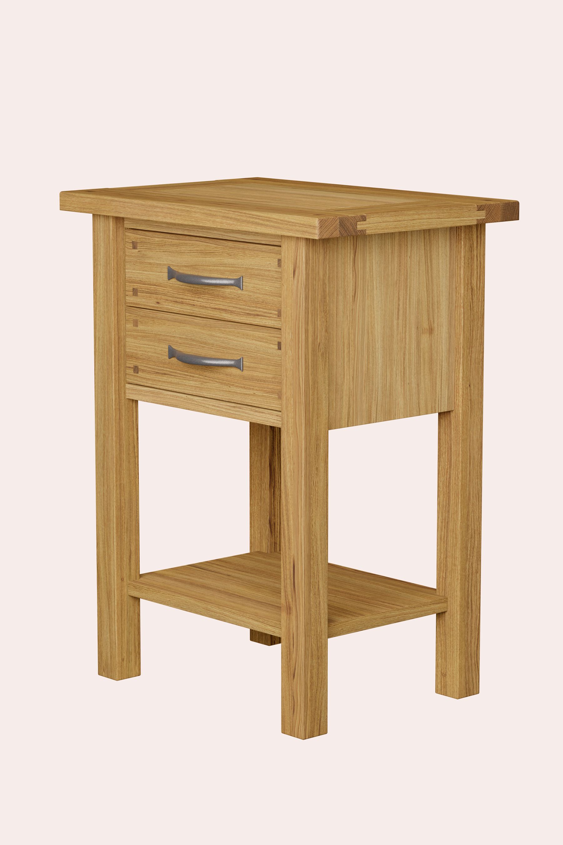 Laura Ashley Oak Milton 2 Drawer Side Table