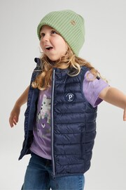 Polarn O. Pyret Blue Quilted Windproof Gilet - Image 1 of 4