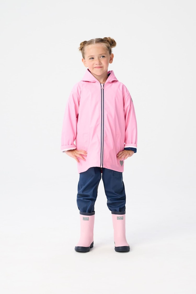 Hatley Pink & Navy Rain Wellies - Image 1 of 3