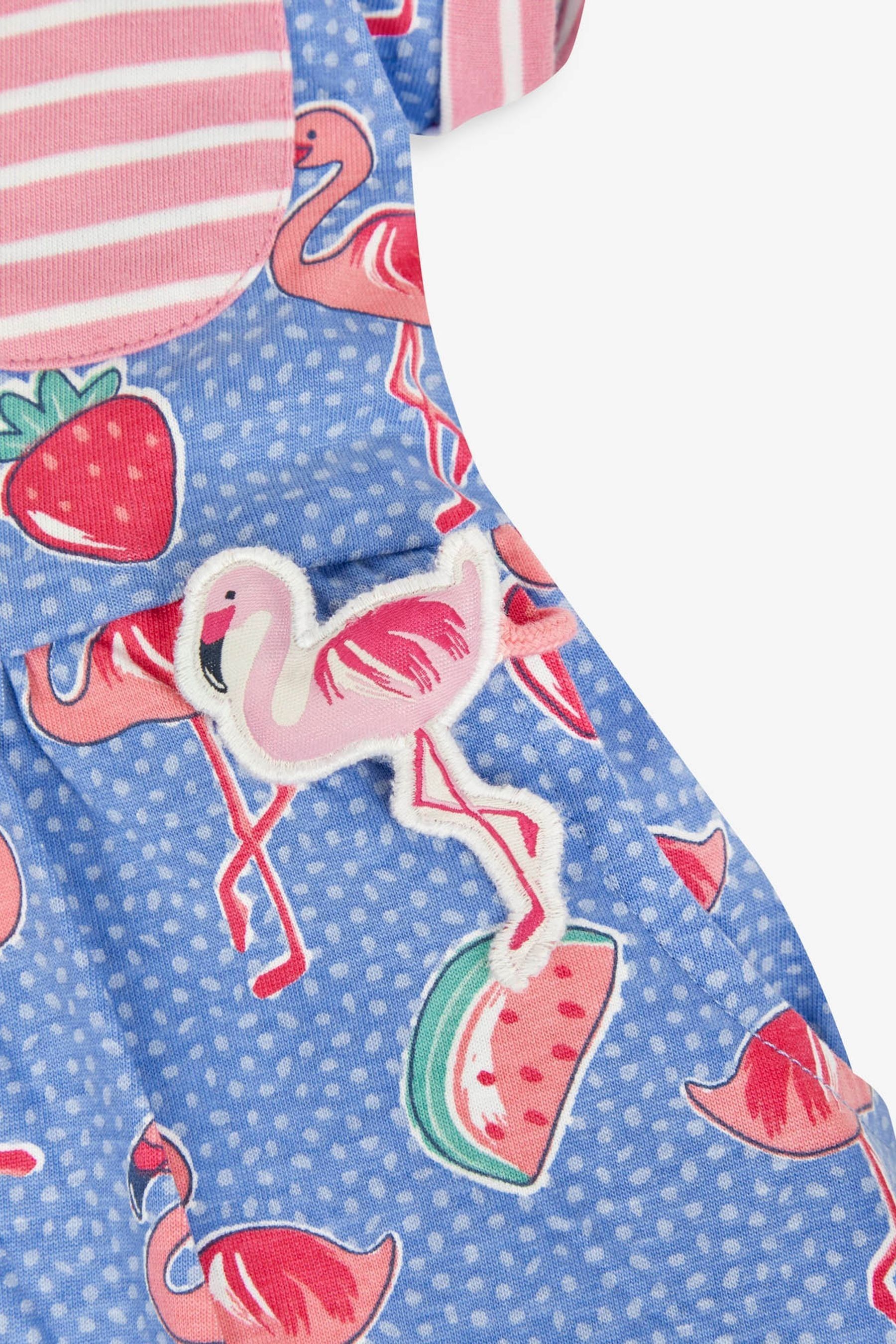 Buy JoJo Maman Bebe Cornflower Flamingo Print Drop Shoulder Dress from Next Luxembourg