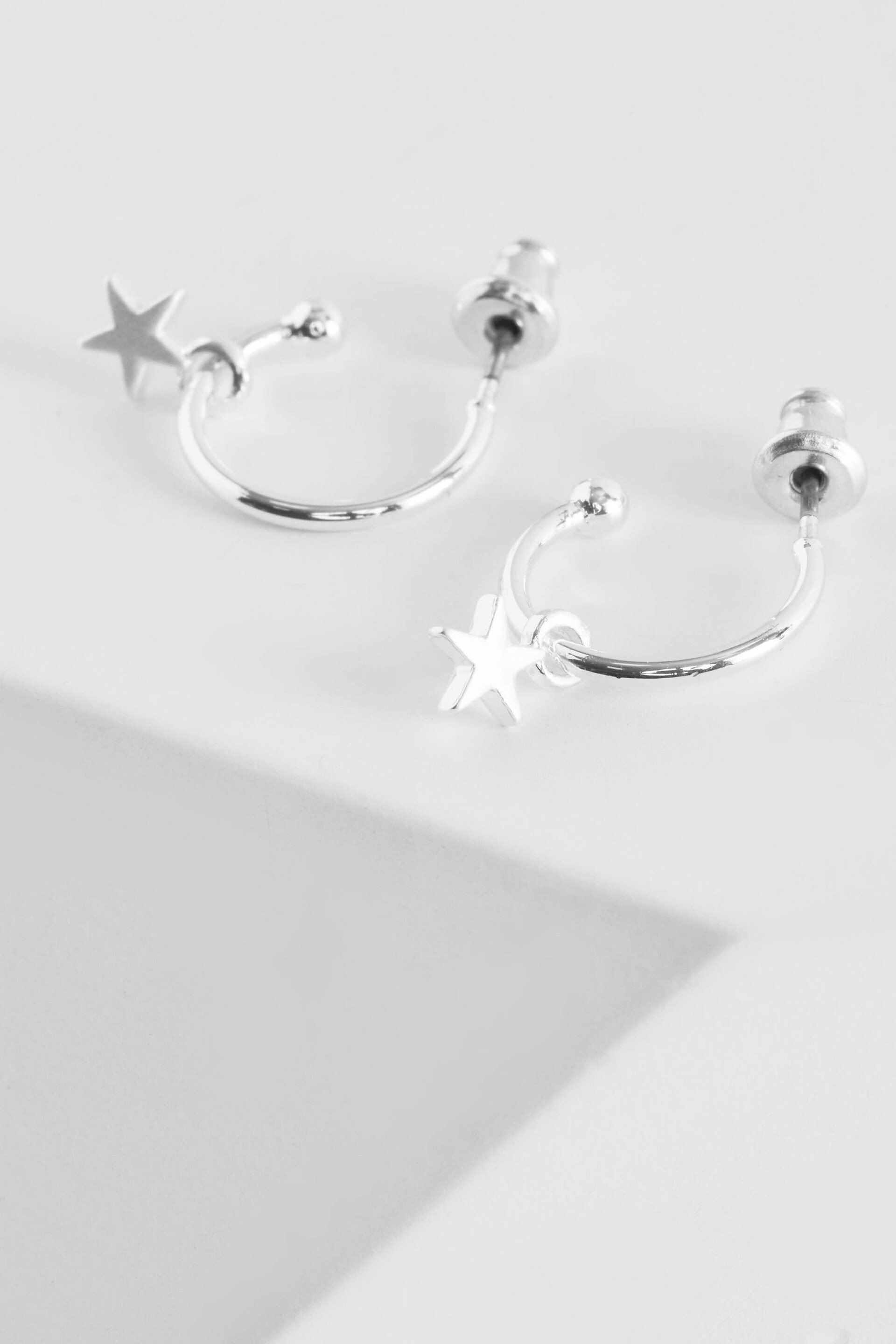 PILGRIM Silver Plated Ava Hoop Earrings with Star Drop - Image 1 of 4