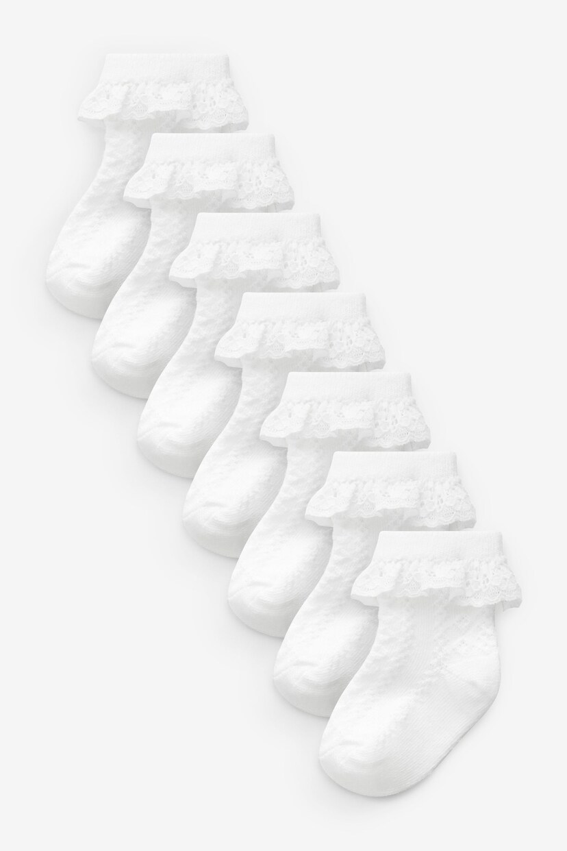 White Baby Lace Socks 7 Pack (0mths-2yrs) - Image 1 of 2