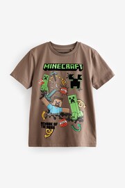 Brown Licensed Minecraft Gaming T-Shirt (4-16yrs) - Image 1 of 3