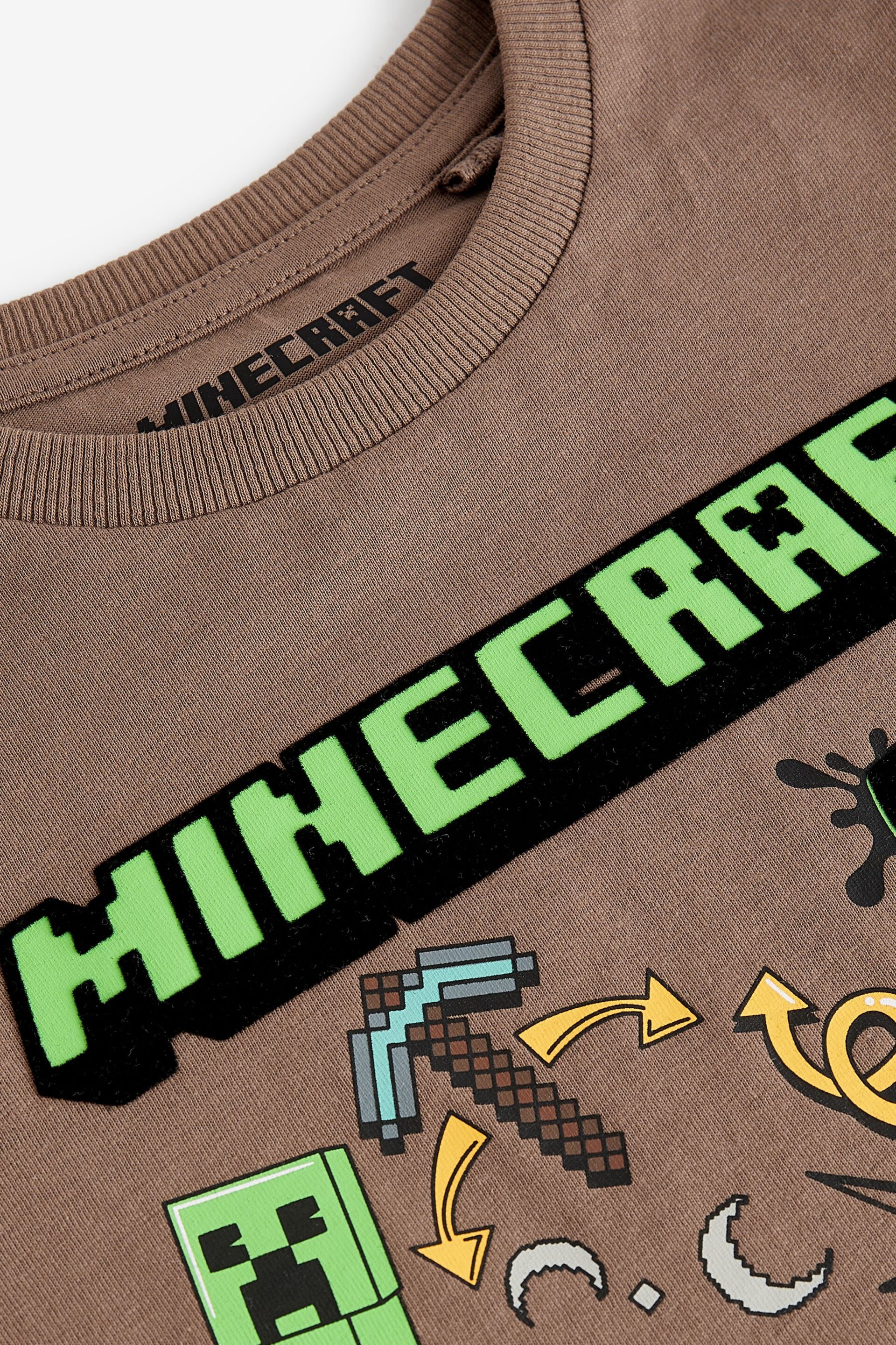 Brown Licensed Minecraft Gaming T-Shirt (4-16yrs) - Image 3 of 3