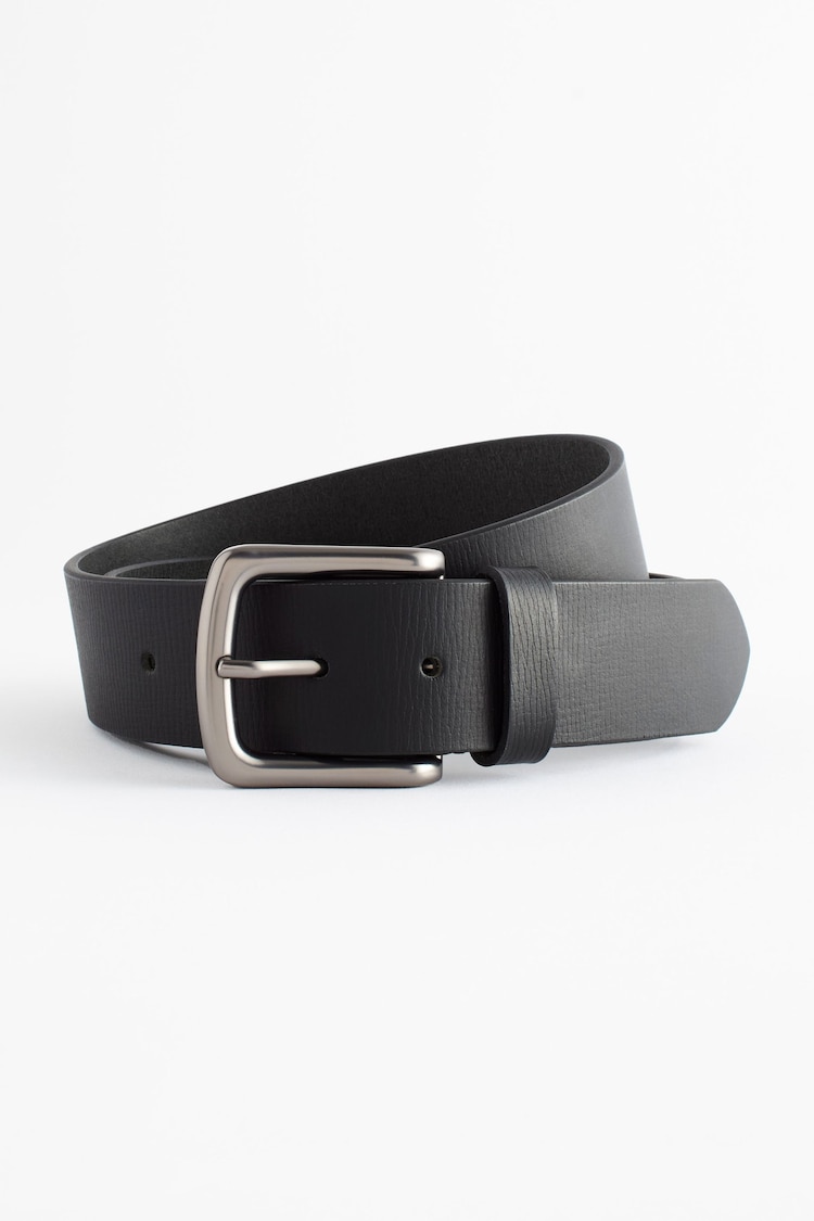 Black Casual Leather Belt - Image 2 of 4