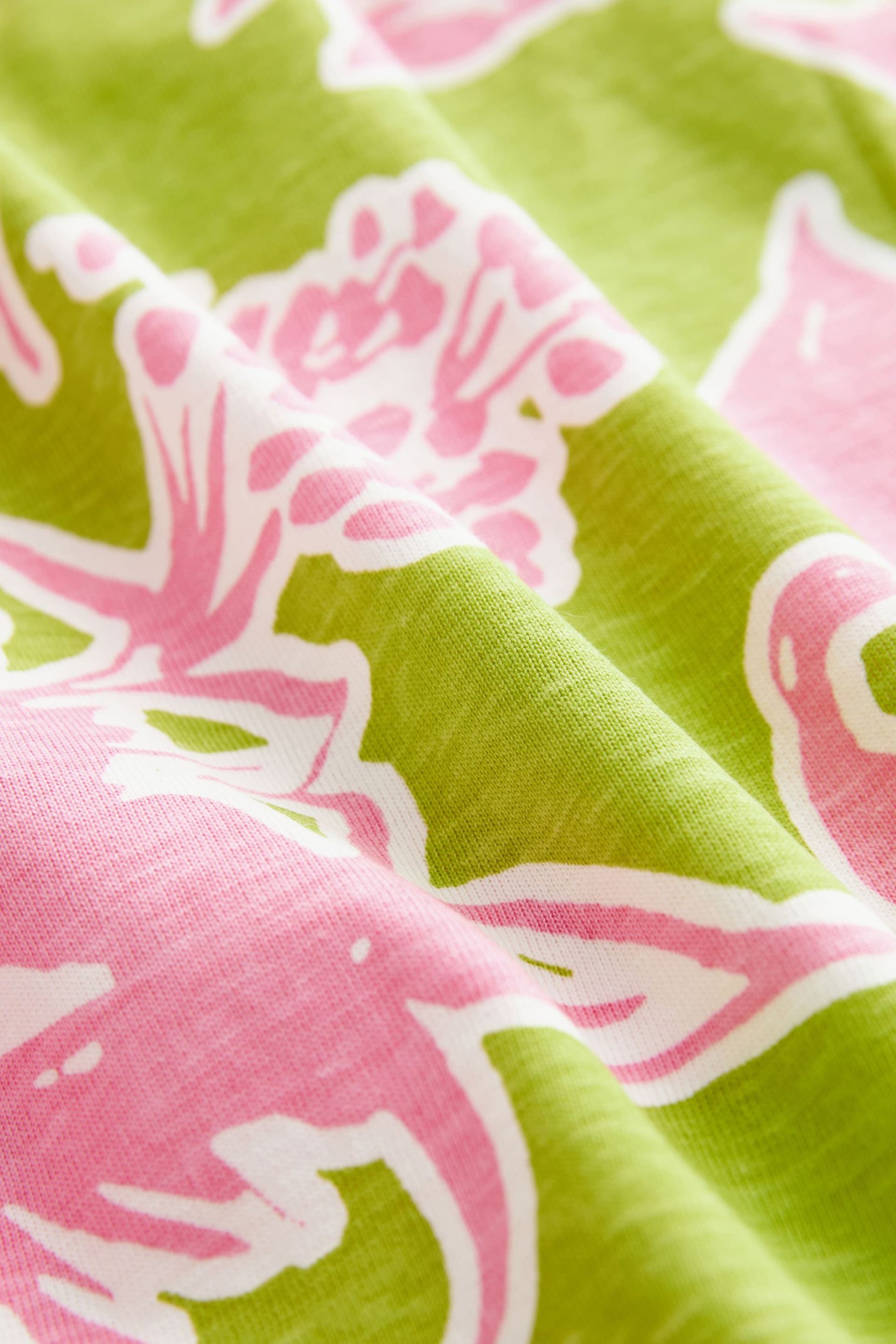 Pink Floral Cotton Short Sleeve Pyjamas - Image 4 of 4