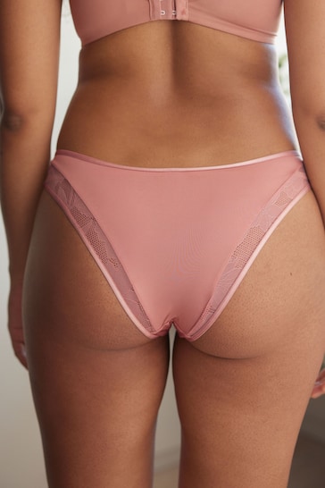 Rose Pink Extra High Leg Smoothing No VPL Lace Knickers