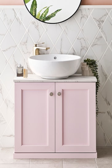 Pink Farnley Panelled Under Sink Storage Unit
