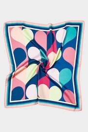 Oliver Bonas Blue Small Abstract Hearts Square Lightweight Scarf - Image 2 of 5