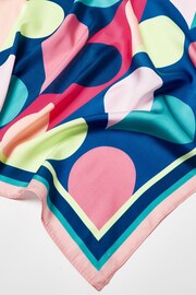 Oliver Bonas Blue Small Abstract Hearts Square Lightweight Scarf - Image 4 of 5
