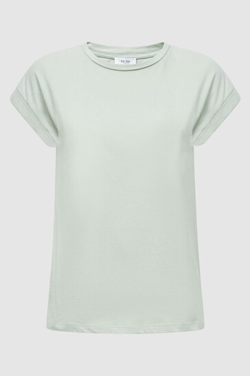 Reiss Mint Tereza Cotton-Jersey Crew Neck T-Shirt