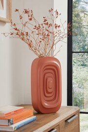Orange Retro Shaped Ceramic Flower Vase - Image 1 of 5