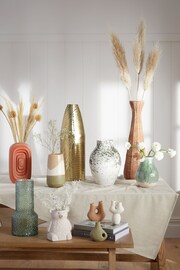 Orange Retro Shaped Ceramic Flower Vase - Image 3 of 5
