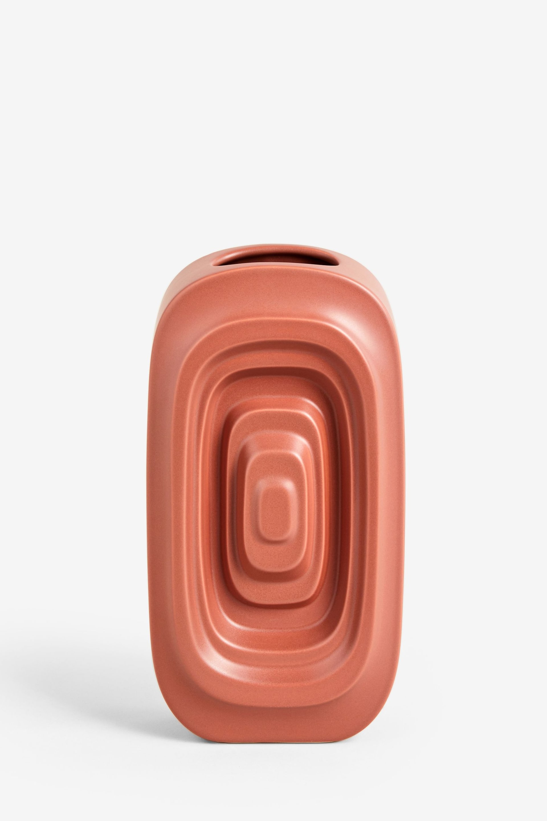 Orange Retro Shaped Ceramic Flower Vase - Image 4 of 5
