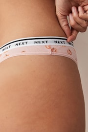 Orange Pumpkin Print Thong Cotton Rich Logo Knickers 4 Pack - Image 4 of 8