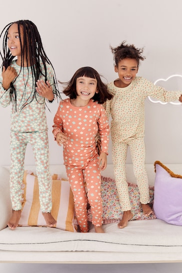 Pink/Cream Ditsy Floral Pyjamas 3 Pack (9mths-16yrs)