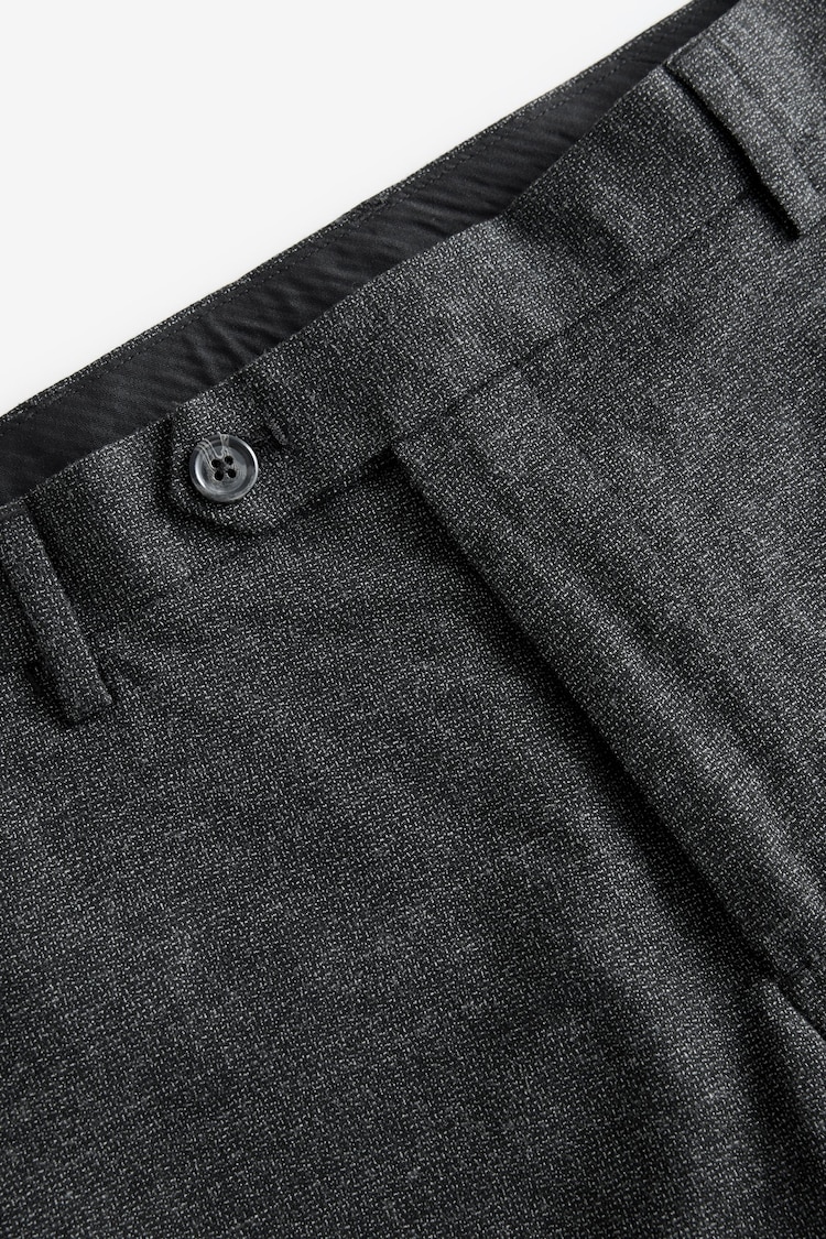 Grey Slim Fit Textured Trousers - Image 4 of 4