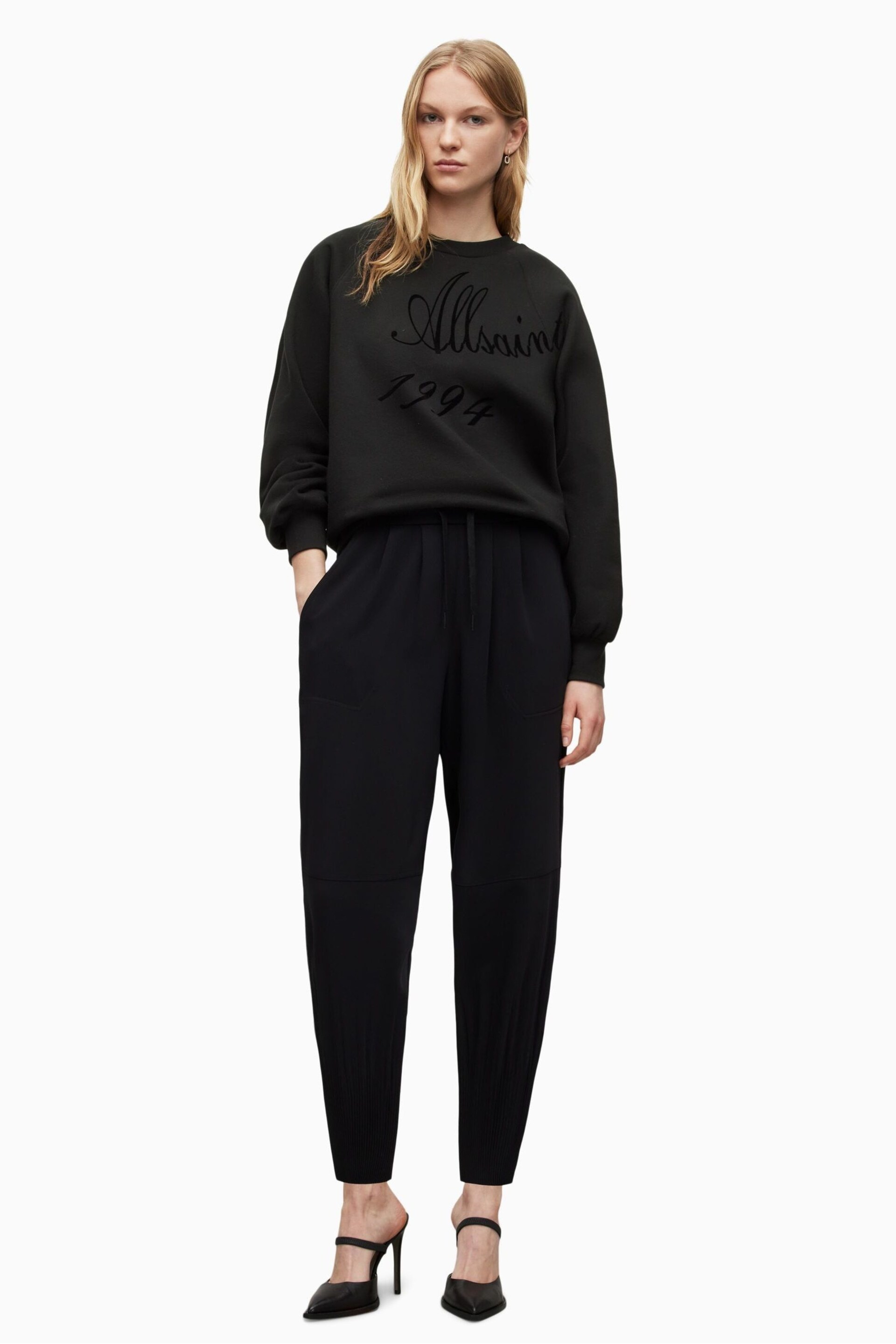 AllSaints Black Dexa Cygni Sweats - Image 3 of 6