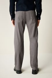 Grey Straight Fit Printed Soft Touch Stretch Denim Jeans Style Trousers - Image 3 of 7