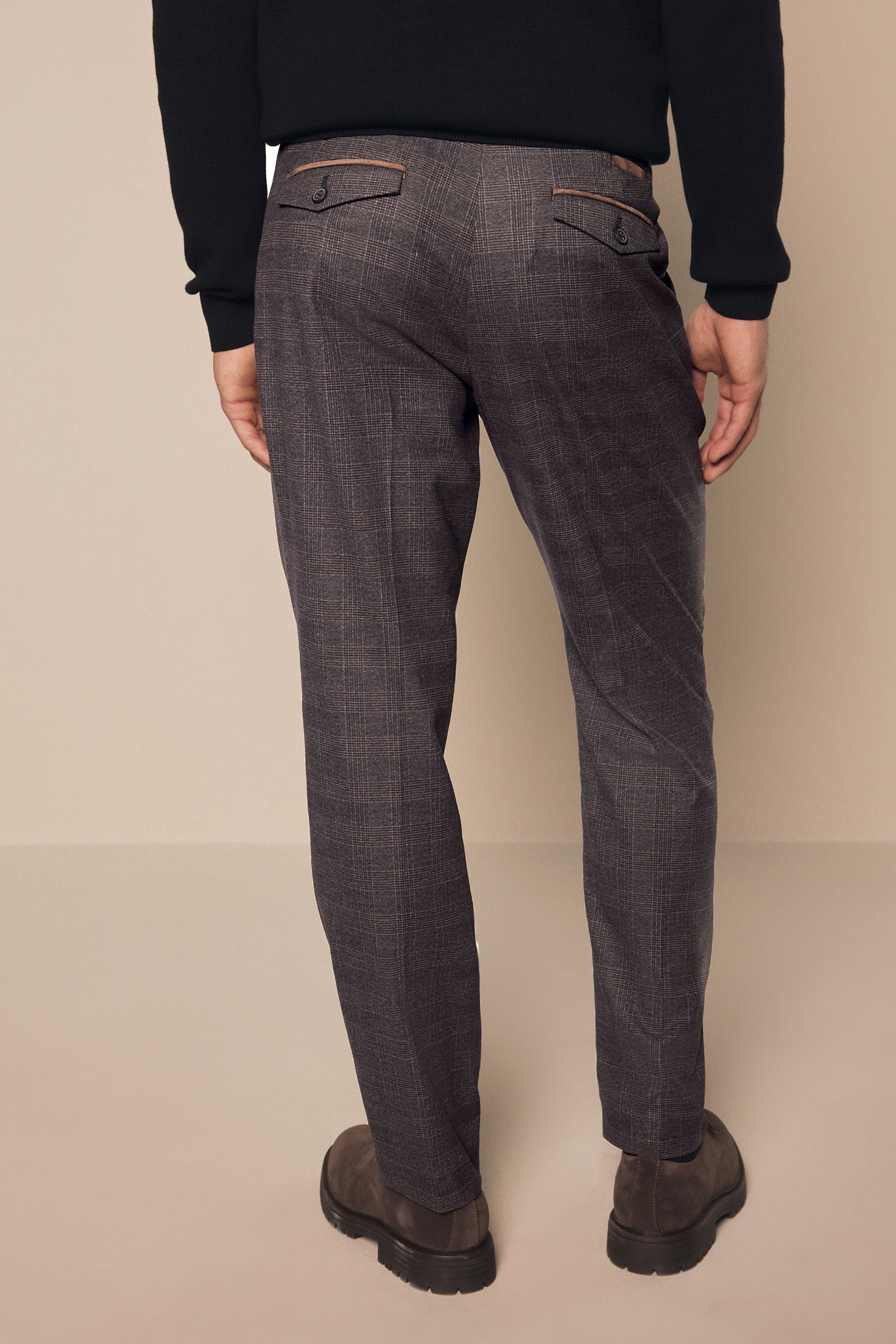 Smart casual check trousers cheap