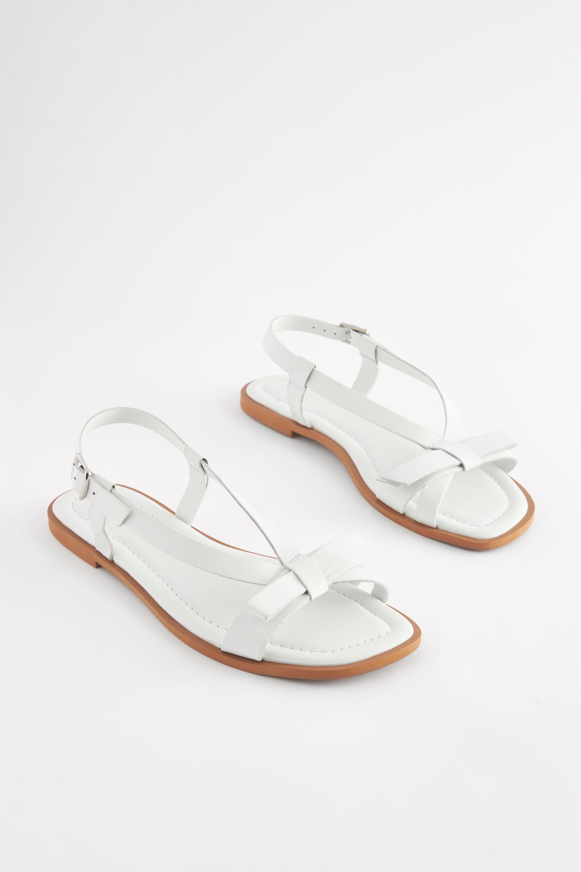 White Regular/Wide Fit Forever Comfort ® Leather Bow Sandals - Image 3 of 7